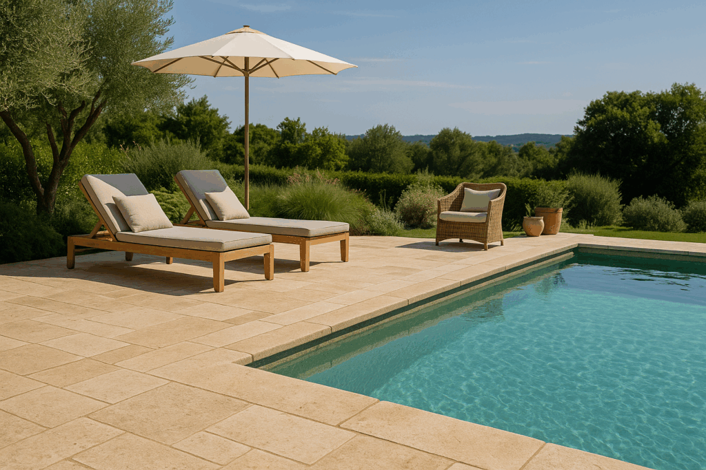 Haute-Savoie : terrasse en pierre naturelle
